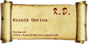 Kozsik Dorina névjegykártya